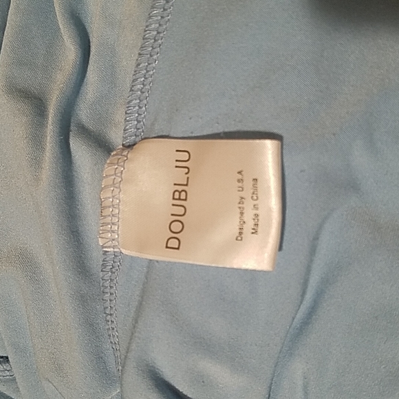 Sky Blue Side-Ruched V-Neck Dolman Top 3X - Picture 8 of 9